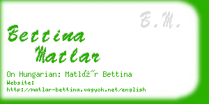 bettina matlar business card